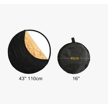5in1 사진 반사경 사진 반사경 사진 반사경 실버 블랙 화이트 골드 접을 수있는 반투명, 43in110cm, 1개