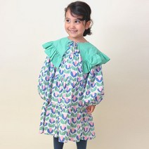 뮤뮤앤바바 케이프 레이어링 원피스 그린블루