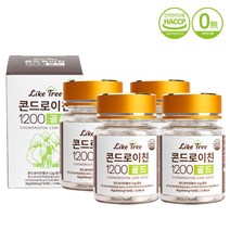 라이크트리 콘드로이친 1200 골드 미국산 곱상어연골 71% 어골칼슘 밀크칼슘 유기농 아가베 이눌린 함유 콘드로이틴 콘드로이친 분말 정, 4병, 60정