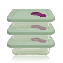 파미레 실리콘 오븐글라스 Small 3개 세트, 직사각 180ml