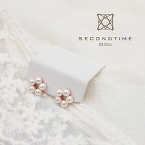 세컨타임 진주 꽃 실버 귀걸이 여성 골드 심플한 패션 플라워 체인 믹스 기념일 로즈골드 데일리 이어링