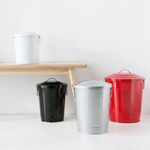 마켓비 CESTINO 휴지통 철제 스틸 다용도 수납함 쓰레기통 뚜껑있는 분리수거, 18L 그린, 1개