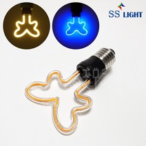SS라이트 LED 에디슨전구 밴딩램프 네온조명 나비, 청색
