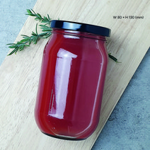 헤이가 B기획유리병 580-HEL580 꿀병 과일청 유리저장병+블랙캡 /30~40%기본할인+3박스(30개)이상구매시 수축필름제공