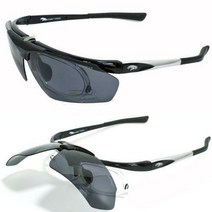 SEEKSPORTS [SEEKSPORTS]GIFIORE 스포츠 편광 선글라스 G88353 9종 택 1 - 렌즈 오픈 및 안경착용자 사용 가능, G88353-BLACK-블루미러편광렌즈