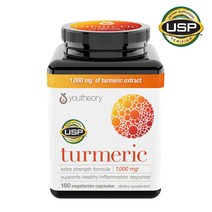 Youtheory 강황 튜머릭 Turmeric 1000mg 180정, 1병