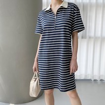 단가라 반오픈 미니 원피스
