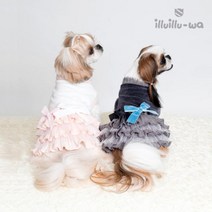 일루일루와 [일루일루와] 프릴 니트 리본 원피스, XL/화이트