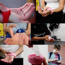 휴대용 손소독제 케이스 팔찌 분홍 컬러 실리콘 손소독제통, 노랑