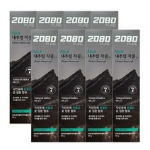 2080 퓨어블랙 치약 차콜민트향 125g X 8개