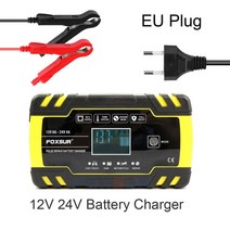 헬퍼솔 12V 디지털 LCD 디스플레이 배터리 충전기 완전 자동 자동차 전원 펄스 수리 습식 건식 납산 AGM 젤, 01 EU Plug