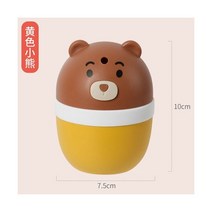 포스트박스 우편함 예쁜 주택 우체통 만화 돼지 이쑤시개 상자 보도 유형 자동 팝업 이쑤시개 홀더 홈 레스토랑 크리 에이 티브 귀여운 이쑤시개 보관 상자, Yellow Bear