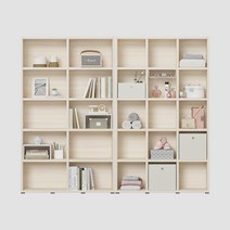한샘 샘 와이드 책장 5단 120cm 샘 5단 120cm시공set, 라이트메이플_책장/퓨어화이트_선반 (F)
