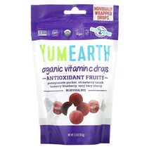 YumEarth Organic 유기농 vitamin 비타민 C 드롭 항산화 과일 93.6g(3.3oz) 100536