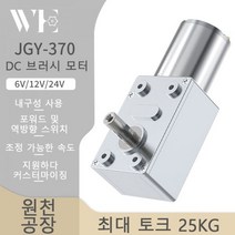 저속 모터 속도 조절 소형 마이크로 웜 기어 전진 후진 가능 높은 토크 자동 잠금 브러시드, 375RPM, 24V Single Motor