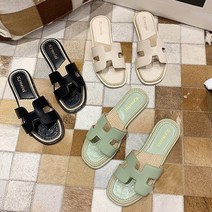 에르 로우굽 베이직 슬리퍼 2cm(베이지 블랙)