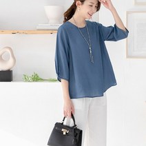 싹쓰리마켓 엄마옷 여성 여름 인견 7부 블라우스 2p 빅사이즈