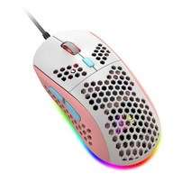 M8 광학 유선 마우스 매크로 프로그래밍 RGB 라이트 조정 가능한 백라이트 게임용 데스크탑 노트북 컴퓨터용, Pink