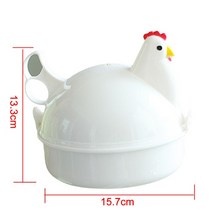 치킨 모양의 전자 레인지 보일러 휴대용 한 계란 밥솥 컵 찐 주방 요리 도구 아침 식사 베이킹 액세서리, [02] for 4 eggs