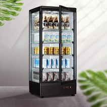 편의점 온장고 병음료 캔 보온고 커피 두유 사무실, 78L 흰색 지능형 4 기둥 조명 단일 도어