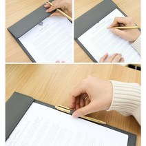 호텔체크인작성 오픈형 레자 클립보드 회사업무 보드판 발표수업 메모보드 메뉴보드 회사미팅 받침대, 다크그레이