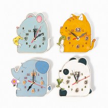 바오바론 모양 시계 만들기 키트 동물 팬시 우드 원목 DIY 탁상 책상 소형 무브먼트 바늘 어린이 세트 어린이집 초등학교 미술 공예 재료 투명스티커 증정, (우주선+사은품제공)