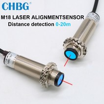 CHBG M18 레이저 센서 빔 광전 근접 스위치 J18-T 통해 적으로 감지 0-20m, [01] J18-T20N1 NPN NO