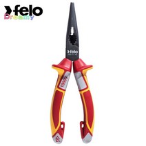 경량 철골 작업 Felo 582 017 40 롱/저격 노즈 플라이어 1000V VDE 절연 170mm 독일 제 톱니 모양의 그립, 01 582 017 40