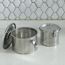 스테인레스 육수팩 원터치 멸치망 다시통 육수통 2사이즈, 소(Small-10cm)