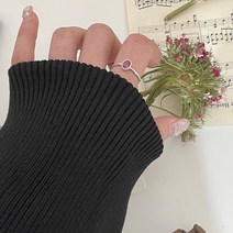 [silver925/사이즈조절반지]원 포인트 심플 루비 오팔 우정 반지