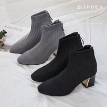 슈아 카리나 안늘어나는 쫀쫀스판 니트 삭스부츠 미들힐 여성앵글 6cm
