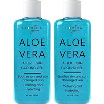 Florida Suncare 알로에 베라 젤 2팩 피부 얼굴모발용 유기농 얼굴용 98% 순수 모이스처라이저 끈적이지 않음 잔탄 프리 내추럴 Salt Scrubs
