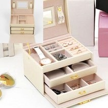 3단 액세서리 보석함 화이트 주얼리쇼케이스 귀걸이보관 귀걸이박스