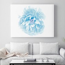 셀러허브 크리스탈 블루 모란 No1 생동감 넘치는 모란 꽃 액자 30호, 정사각형(72x72cm)／캔버스액자(옆면흰색)
