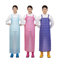 포시스 방수앞치마 우레탄 앞치마 (대) 무늬 체크 스트라이프 물방울, 핑크, (대) 스트라이프