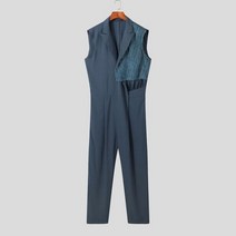 카고멜빵바지 INCERUN 남성용 패치워크 라펠 점프수