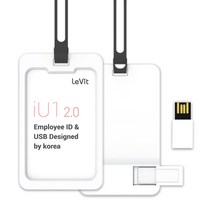 레빗 IU1 사원증 USB2.0 메모리 카드홀더 다크그레이, 16GB