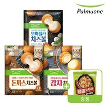 풀무원 pulmuone 치즈볼x3봉 감자 돈까스 모짜렐라+증정, 감자치즈볼x1봉_모짜렐라치즈볼1봉+돈까스치즈볼 | 탱글