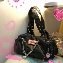 y2k 가방 패션 숄더백 디자인 하트 체인 대용량 핸드백 복고풍 핫 걸 일본 키치 하이틴 스타일