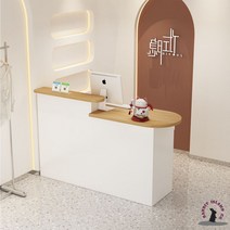 카운터테이블 인포메이션 카운터 테이블 카페 안내 데스크 책상 매장, B(둥근  왼쪽) + 180x50x105cm