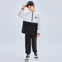 MLB KIDS 베이직 컬러블럭 바람막이 세트 NY (Black)