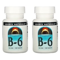 1+1 소스내츄럴스 비타민B6 100mg 피리독신 100정 100일분 x 2통, 1개, 기본