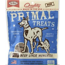 Primal Beef Liver Liver Munchies 동결 건조 강아지 고양이 간식 2온스 백