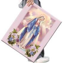 FASEN 액자 캔버스형보석십자수 DIY세트 라운드 비즈 40 X 50cm, FSE28.성모 마리아