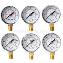 공기압 게이지 측정기 자동차 공기주입기 타이어 공기압 체크 40mm 페이스 압력 게이지 1/8 "BSPT 하, 07 300 PSI
