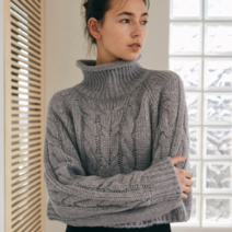 얀써틴 얀써틴 MIXED CABLE TURTLENECK KNIT_GRAY (9390850)