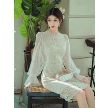 경성 의복 개화기 의상 레트로 빈티지 복고풍 원피스 시원한 레이스 드레스