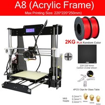uv프린터 uv인쇄기 소형uv프린터 Anet 3D 프린터 A8 A8 Plus DIY 키트 Marlin 오픈 소스가있는 고정밀 데스, 07 A8 With Parts 2 PLA