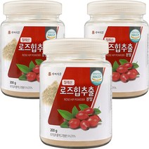 칠레산 로즈힙 추출 분말 식약처 HACCP 인증 장미 열매 오일 티 차 가루 200g, 3개