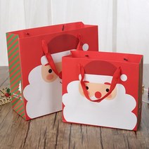 크리스마스 쇼핑백 산타 레드 1개_럭키데이2016 크리스마스 선물쇼핑백 / 어린이집 유치원 학교 학원 교회 회사 망년회 12월 연말모임 답례품 선물 기프트백 종이선물가방, 크리스마스 종이가방 산타 레드 중형 1개